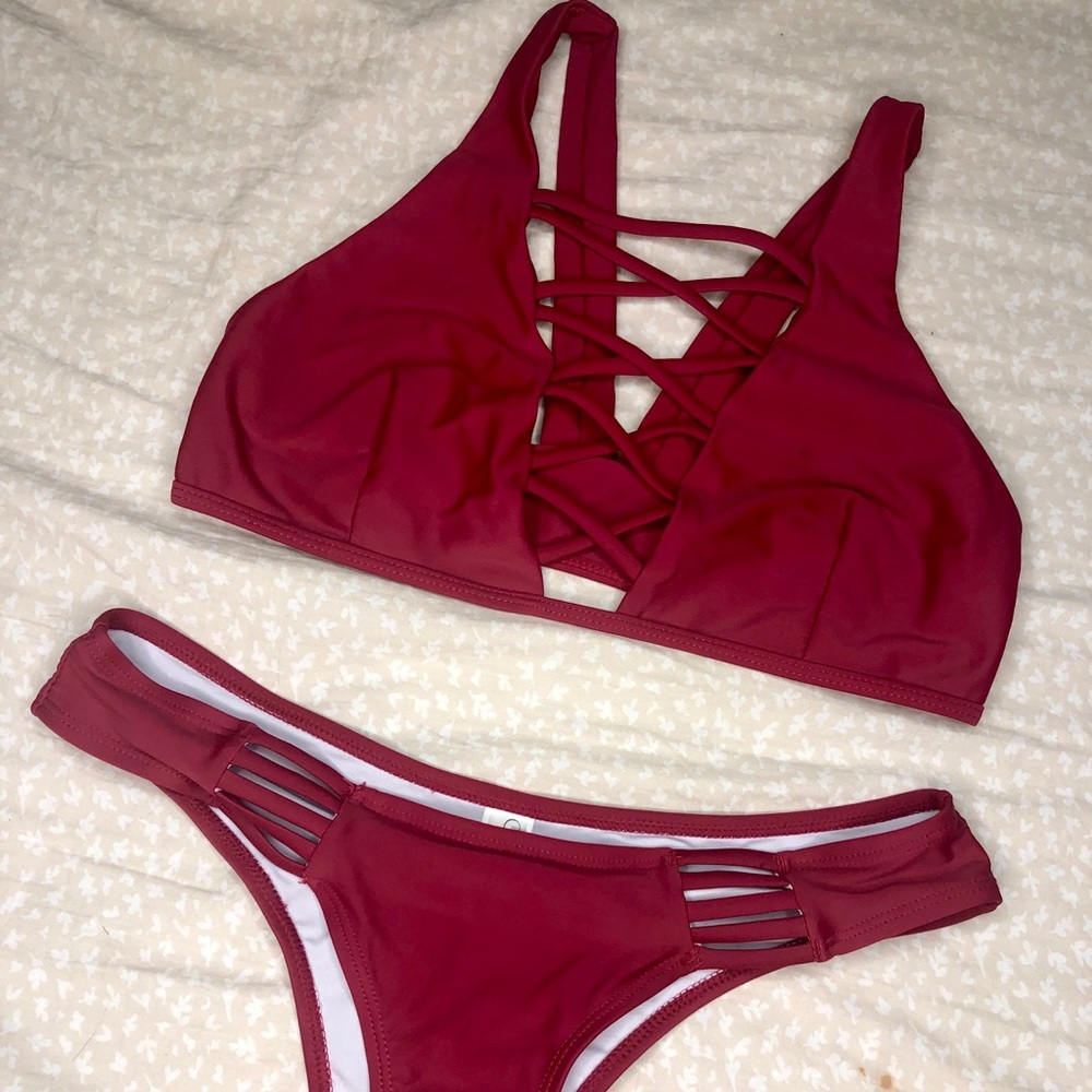 Cupshe Red Bikini Swimsuit Size Small
